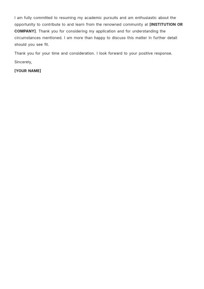 Free Study Gap Explanation Letter Template to Edit Online