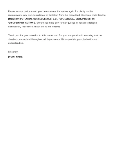 Free Memo Explanation Letter Template to Edit Online