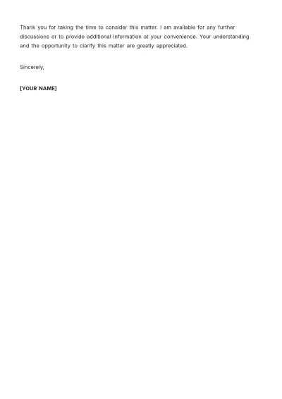 Free Personal Explanation Letter Template to Edit Online