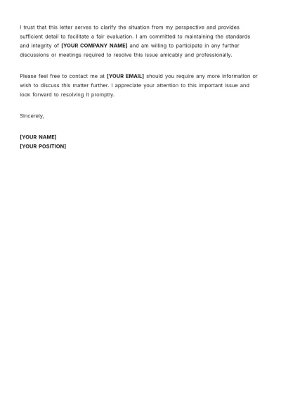 Free Explanation Letter For Allegations Template to Edit Online