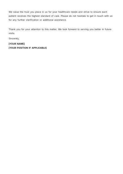 Free Hospital Explanation Letter Template to Edit Online