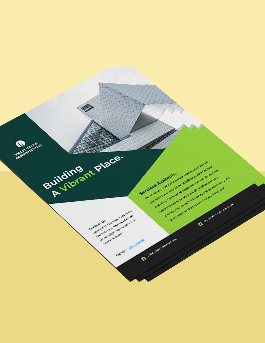 Simple  Construction Flyer Template Format