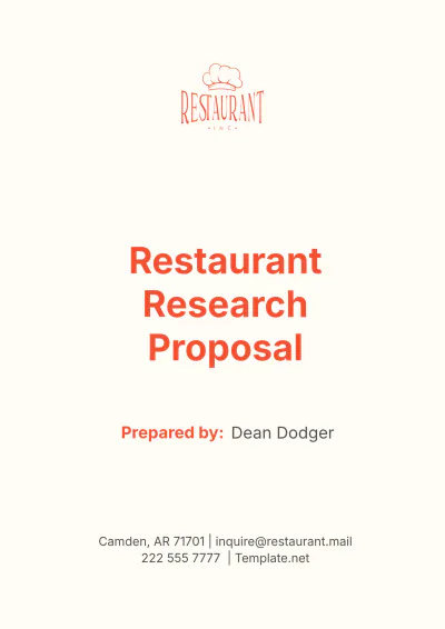 Free Restaurant Research Proposal Template to Edit Online