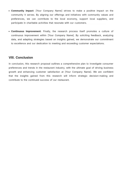 Free Restaurant Research Proposal Template to Edit Online