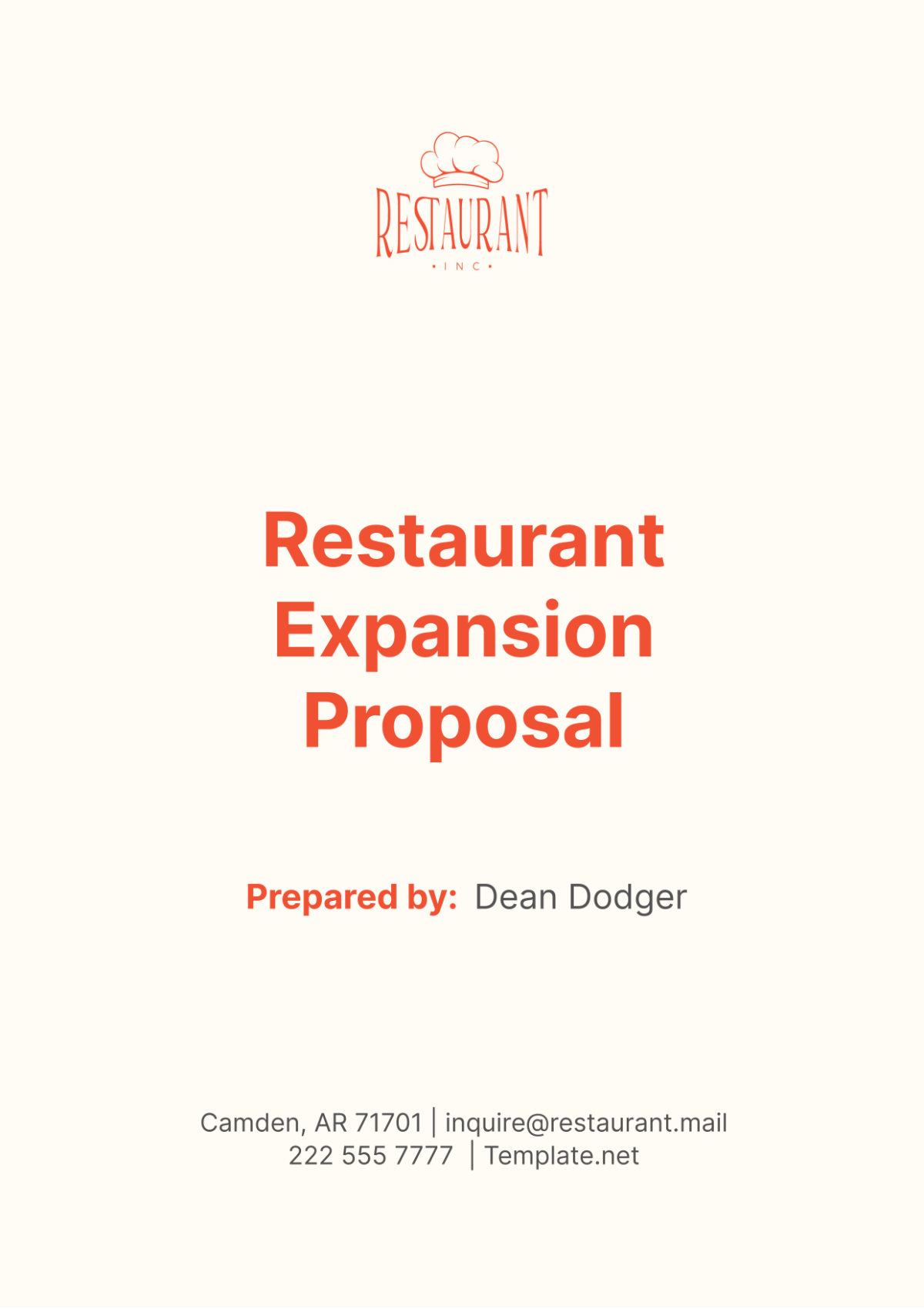 Free Restaurant Expansion Proposal Template