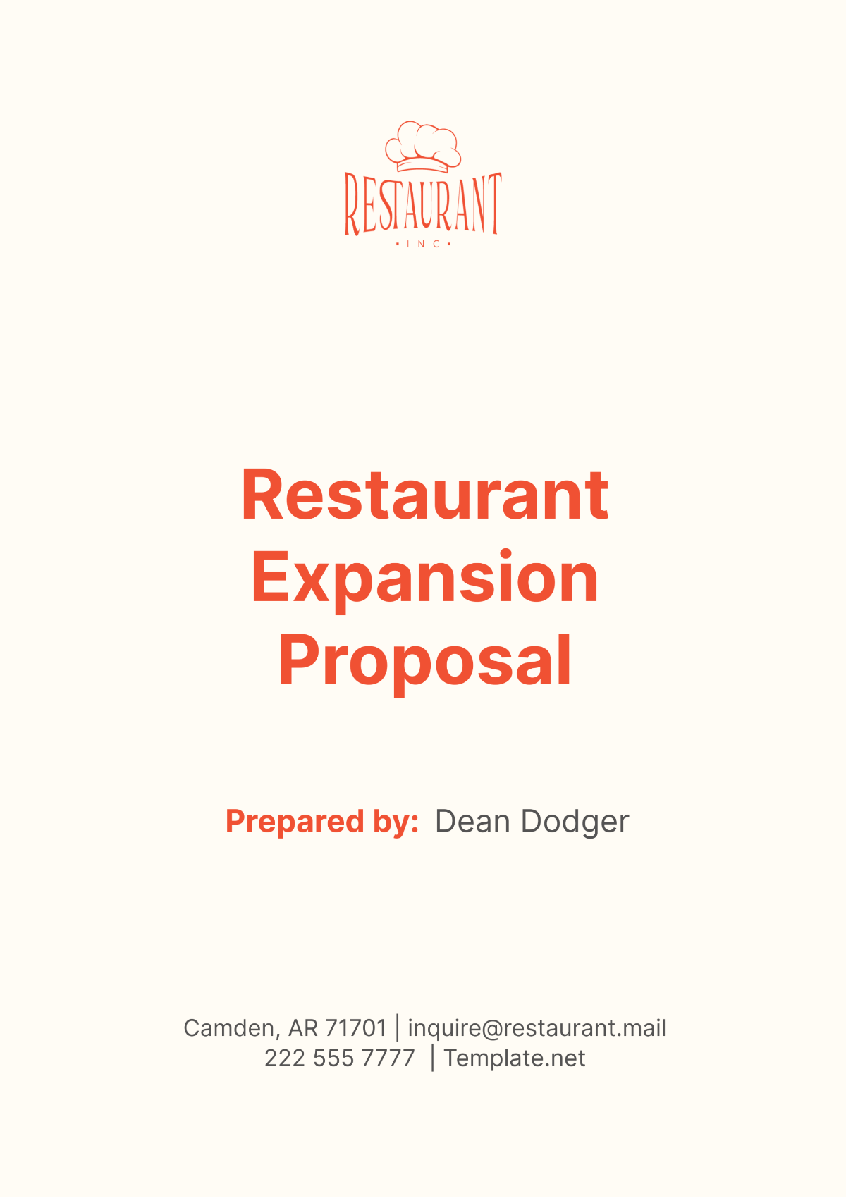 Restaurant Expansion Proposal Template - Edit Online & Download