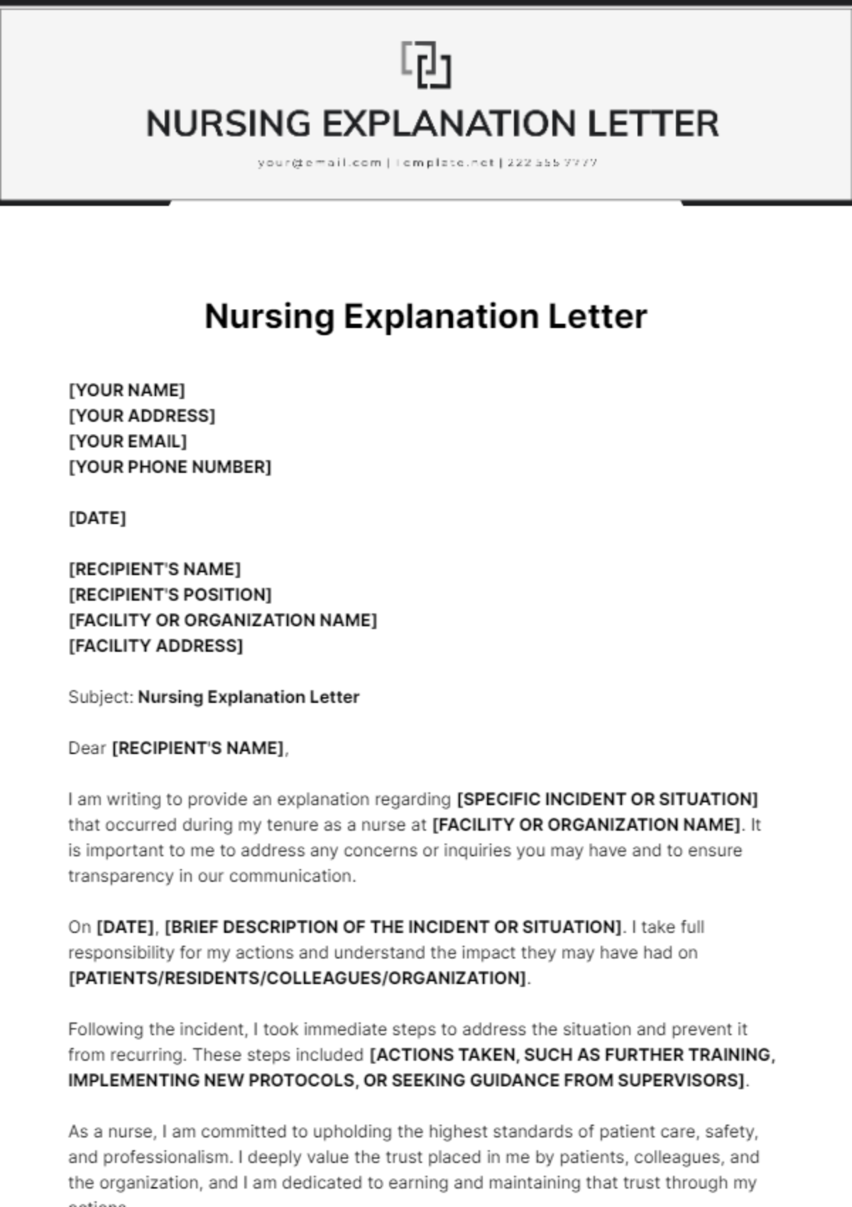 Free Explanation Letter For Late Submission Template to Edit Online