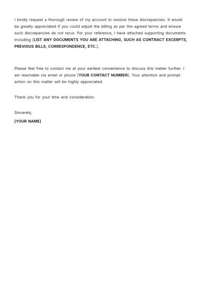Free Explanation Letter For Billing Issues Template to Edit Online
