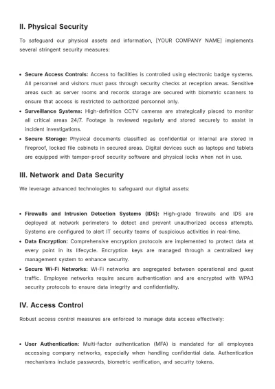 Free Interior Design Security Policy Template to Edit Online