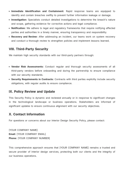 Free Interior Design Security Policy Template to Edit Online