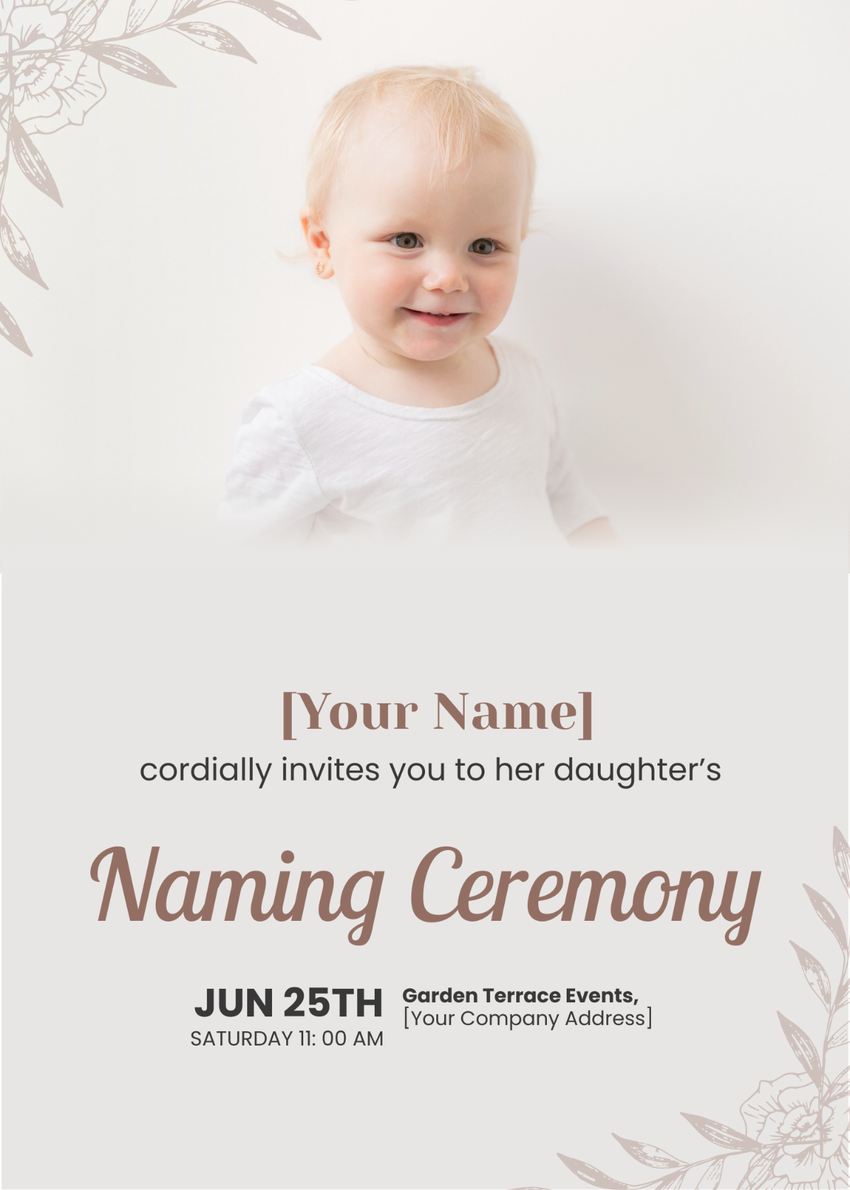 FREE Naming Ceremony Invitation Templates & Examples - Edit Online ...