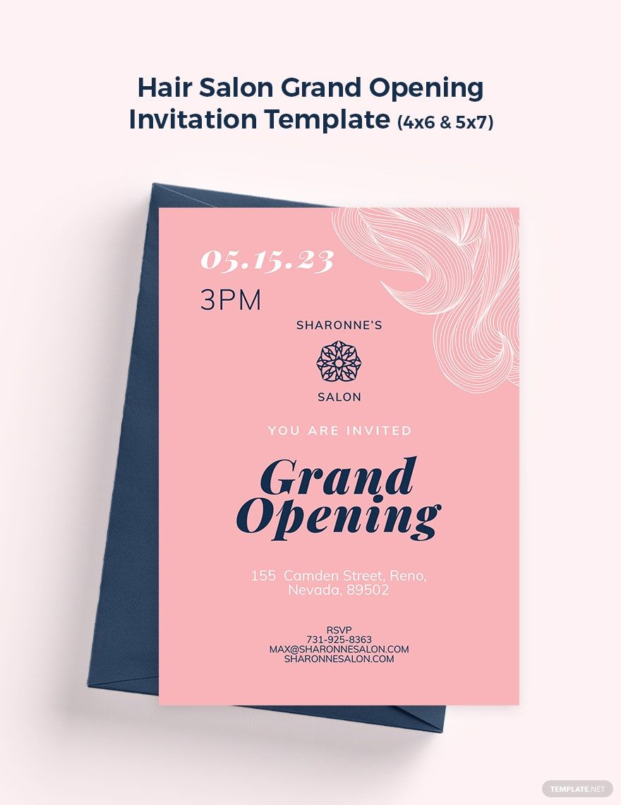 Hair Salon Grand Opening Invitation Template - Illustrator, Word, Apple