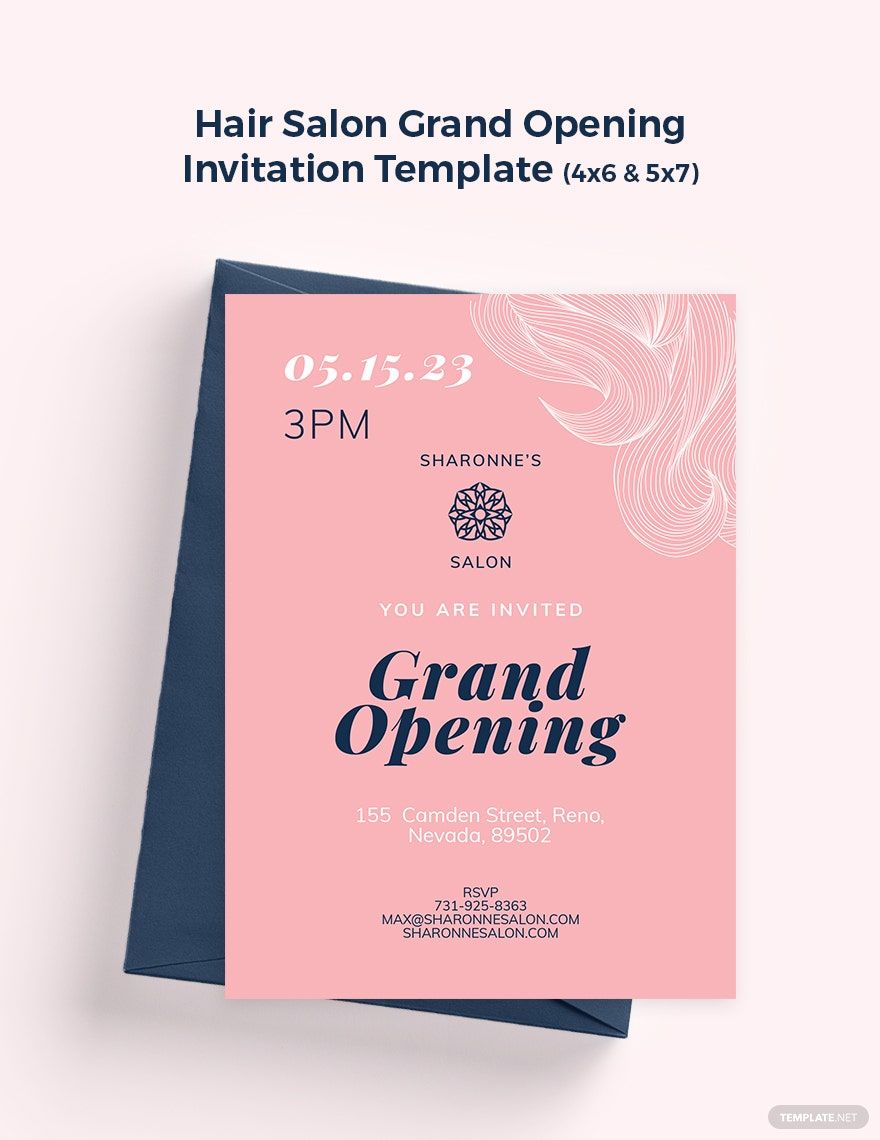 Hair Salon Grand Opening Invitation Template in Illustrator, PSD, Word, Publisher, Pages - Download | Template.net