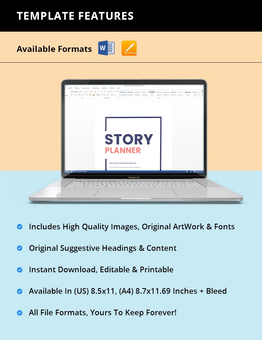Editable Story Planner Template Instruction