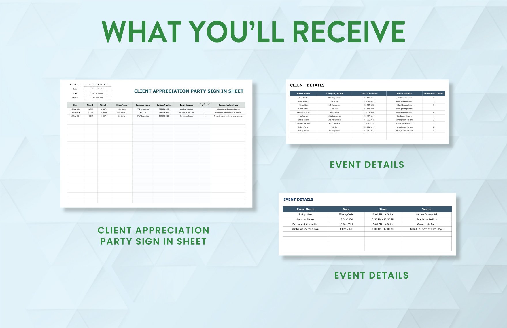 Client Appreciation Party Sign in Sheet Template
