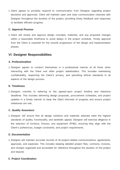 Free Interior Design Residential Contract Template to Edit Online