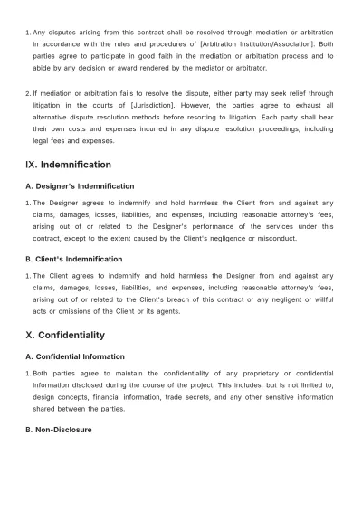 Free Interior Design Residential Contract Template to Edit Online