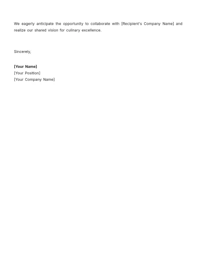 Free Restaurant Letter of Intent for Transaction Template to Edit Online