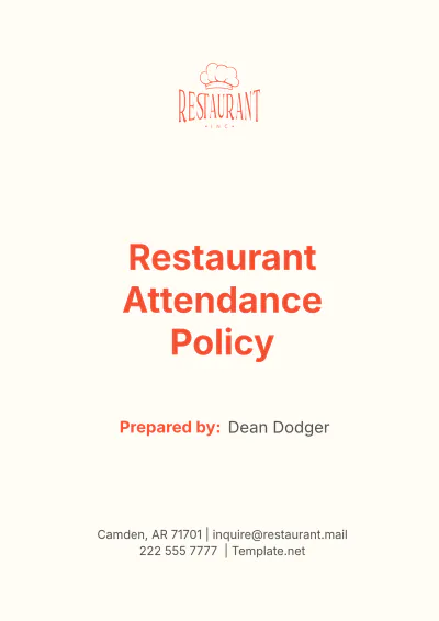 Free Restaurant Attendance Policy Template to Edit Online