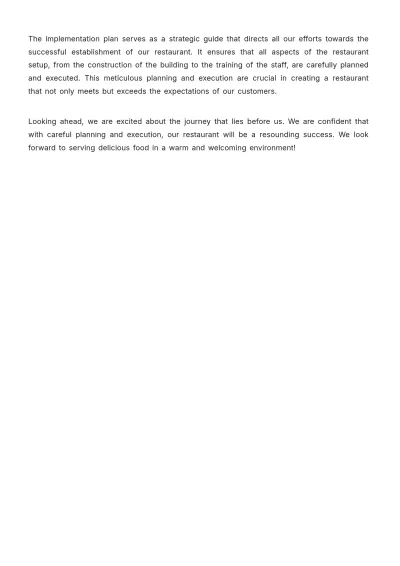 Free Restaurant Implementation Plan Template to Edit Online