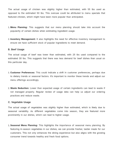 Free Restaurant End of Day Report Template to Edit Online