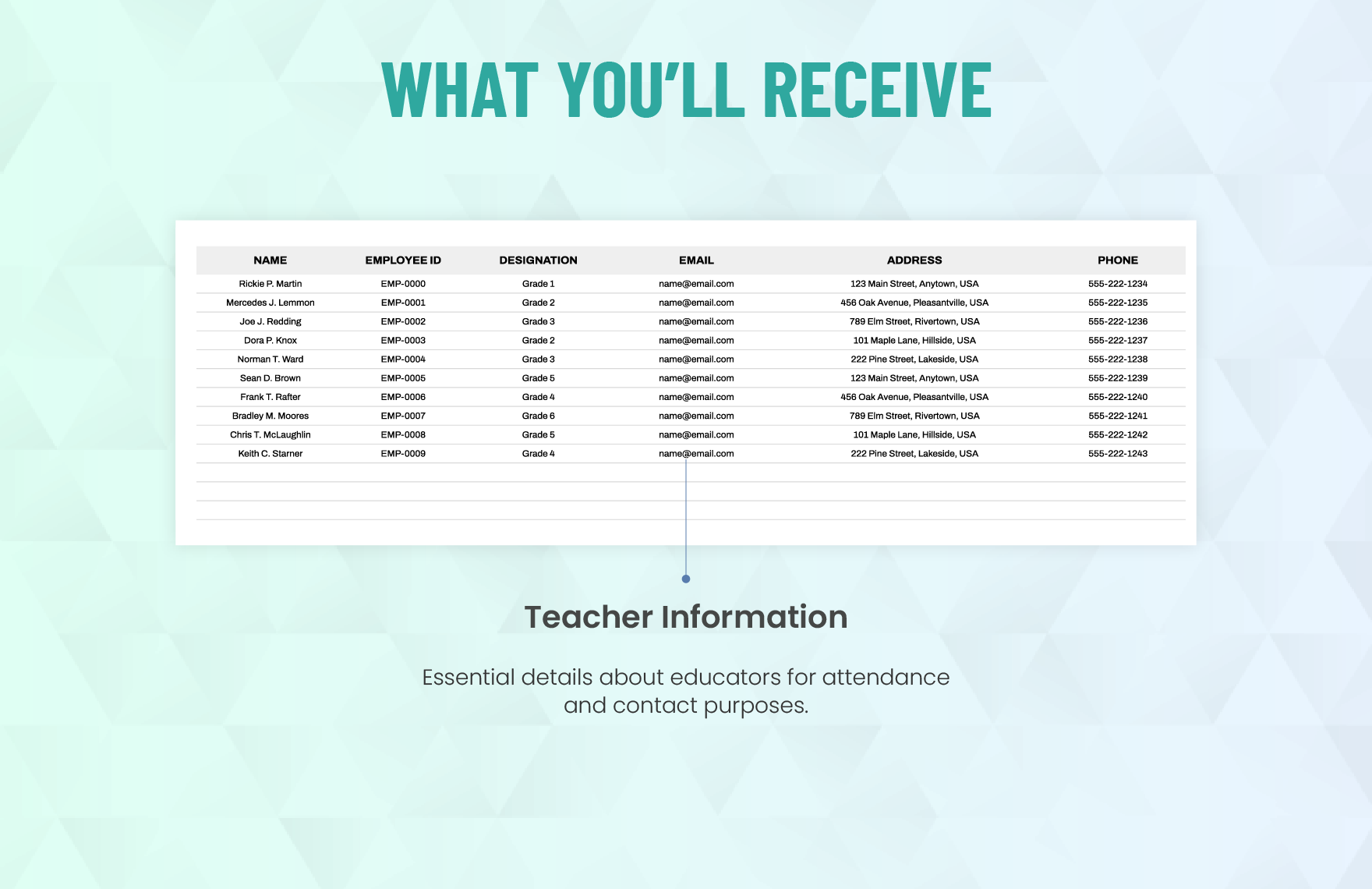 Employee Sign in Sheet For Elementary School Template