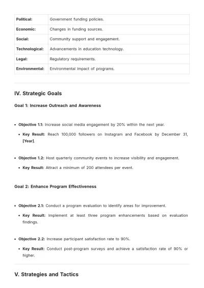 Free Strategic Plan Template For Nonprofits to Edit Online
