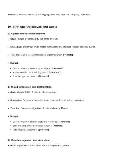 Free Department Strategic Plan Template to Edit Online