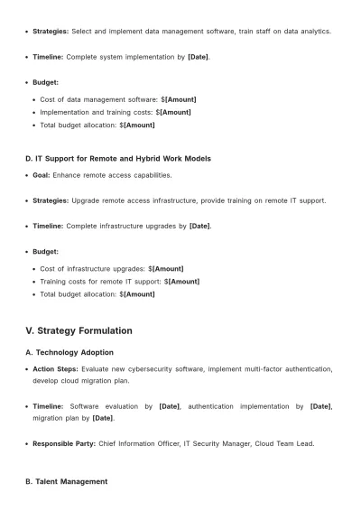 Free Department Strategic Plan Template to Edit Online