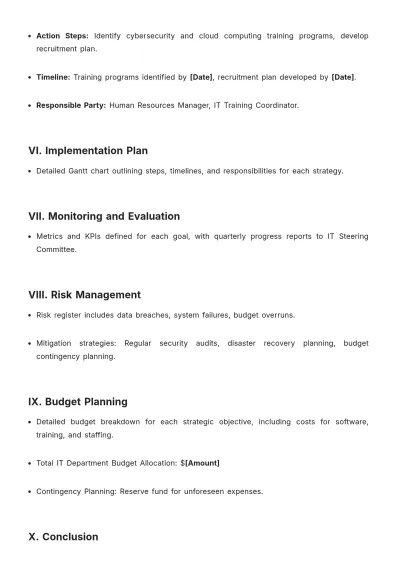 Free Department Strategic Plan Template to Edit Online