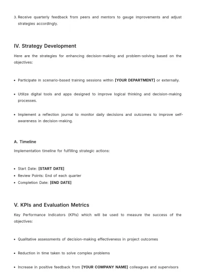 Free Personal Strategic Plan Template to Edit Online