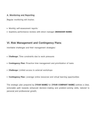 Free Personal Strategic Plan Template to Edit Online