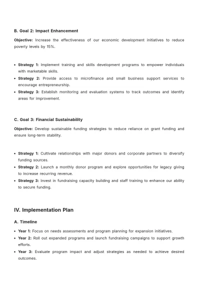 Free Non Profit Strategic Plan Template to Edit Online