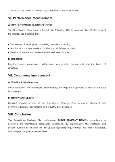 Free Compliance Strategic Plan Template to Edit Online