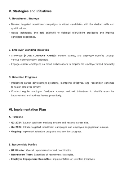 Free Human Resources Strategic Plan Template to Edit Online