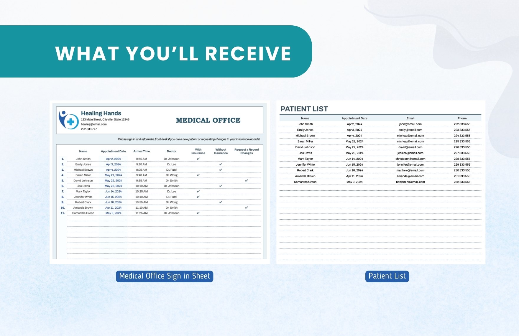Medical Office Sign in Sheet Template