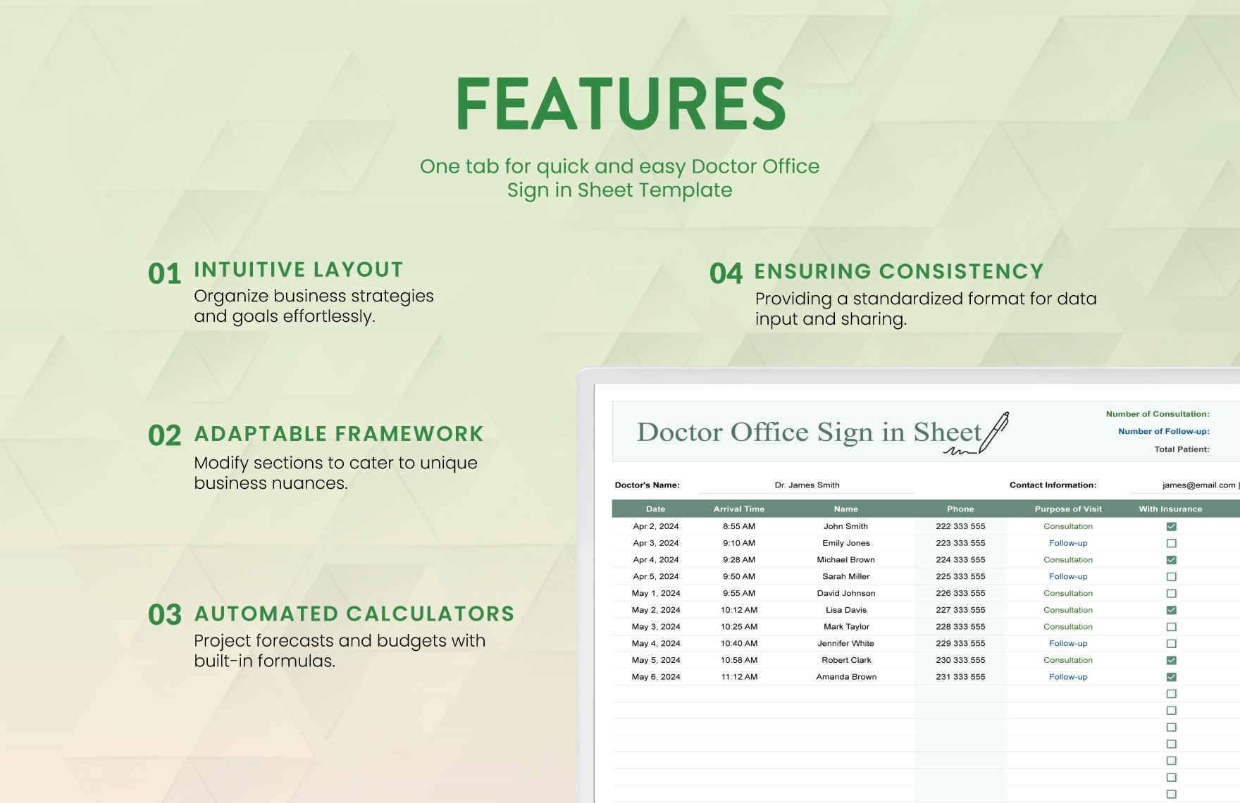 Doctor Office Sign in Sheet Template