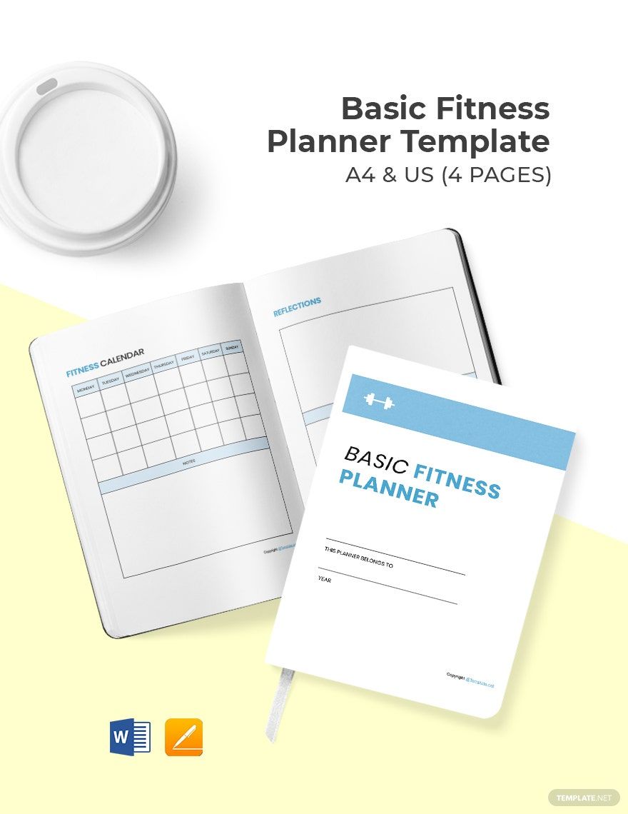 Basic Fitness Planner Template in Word, Google Docs, PDF, Apple Pages