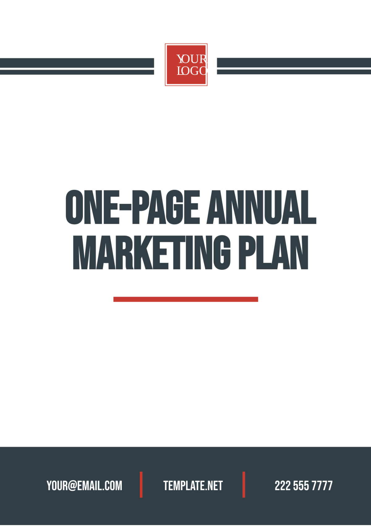 Free One Page Annual Marketing Plan Template