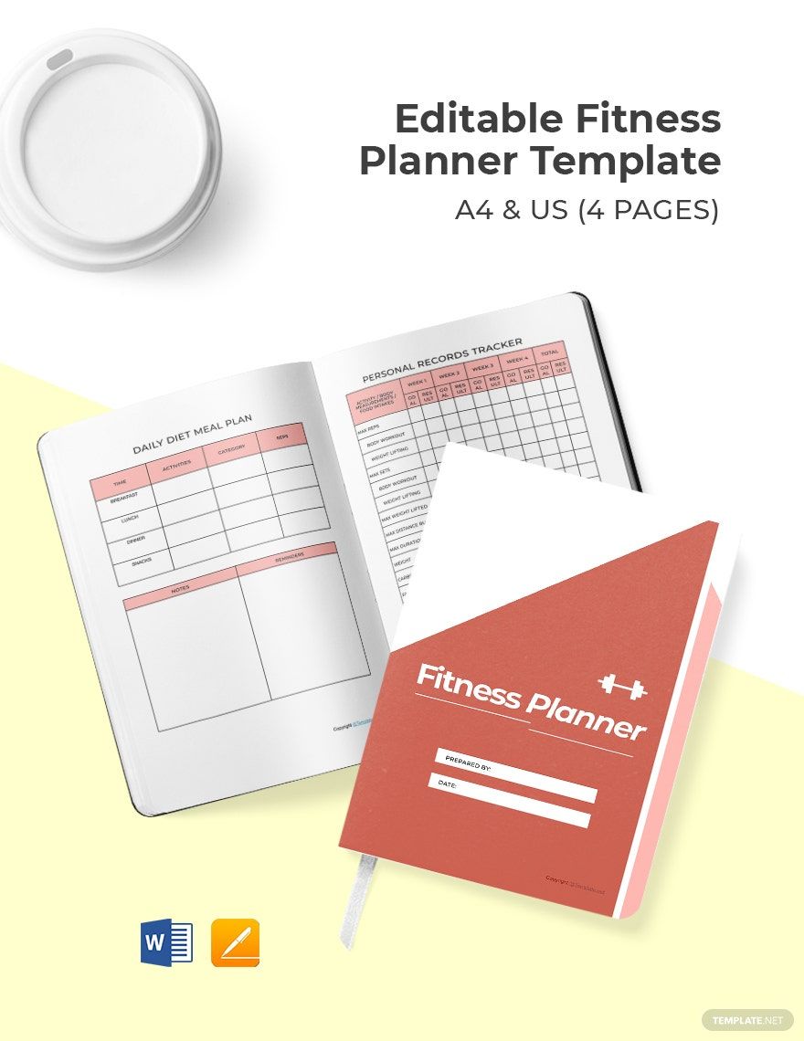 Editable Fitness Planner Template