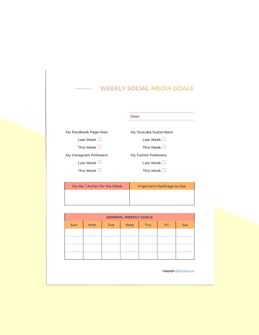 Sample Social Media Planner Template Download