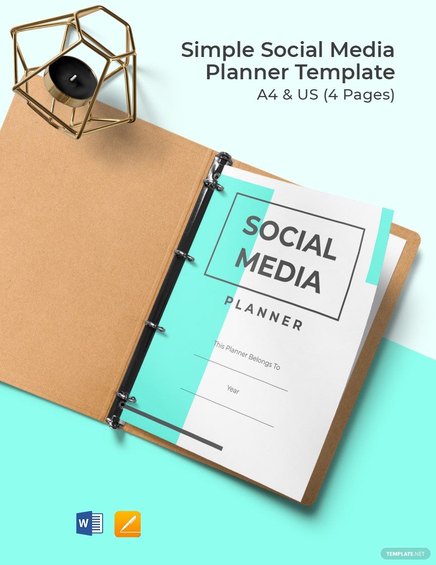 Simple Social Media Planner Template in Word, Google Docs, PDF, Apple Pages