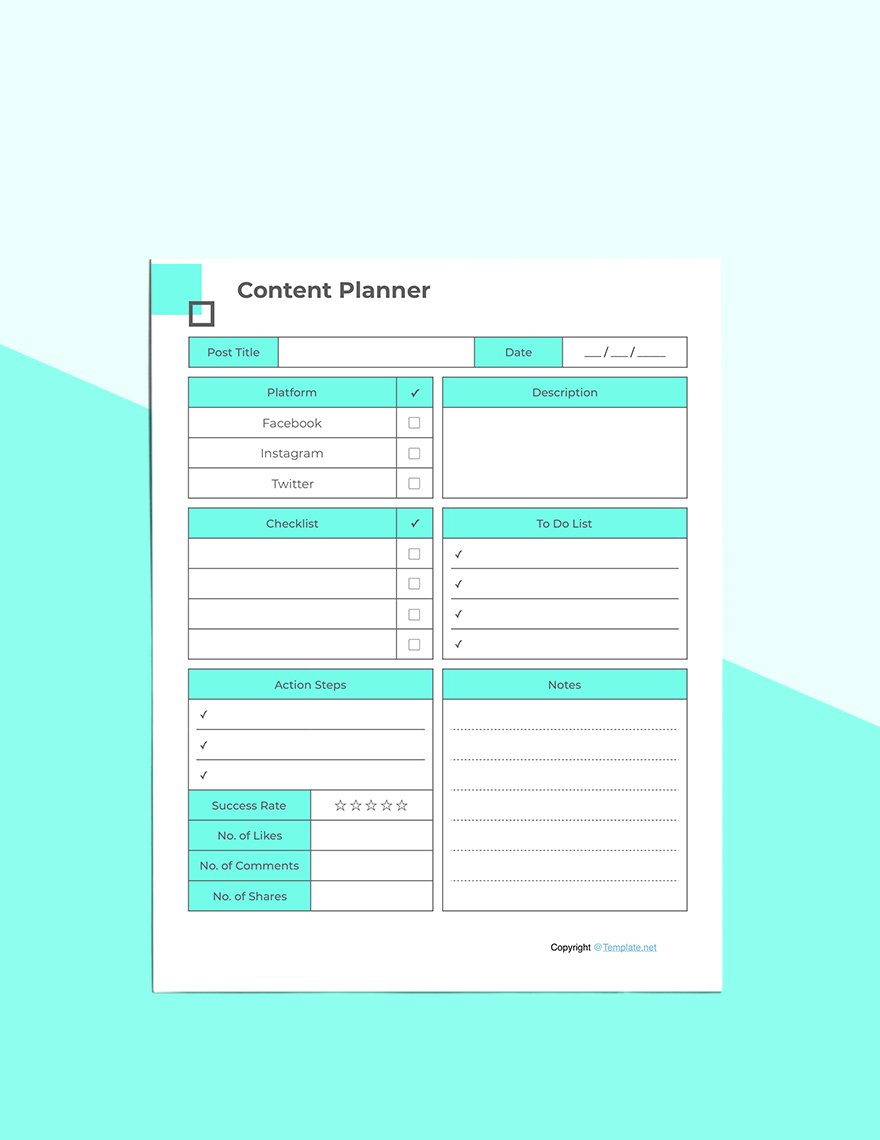 Simple Social Media Planner Sample