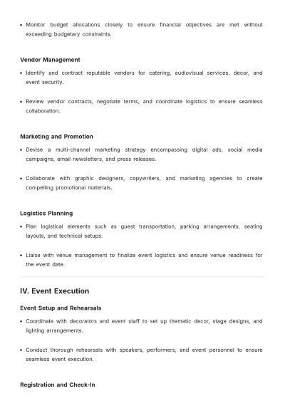 Free Event Work Plan Template to Edit Online