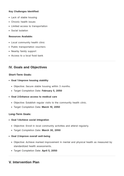 Free Case Management Social Work Case Plan Template to Edit Online