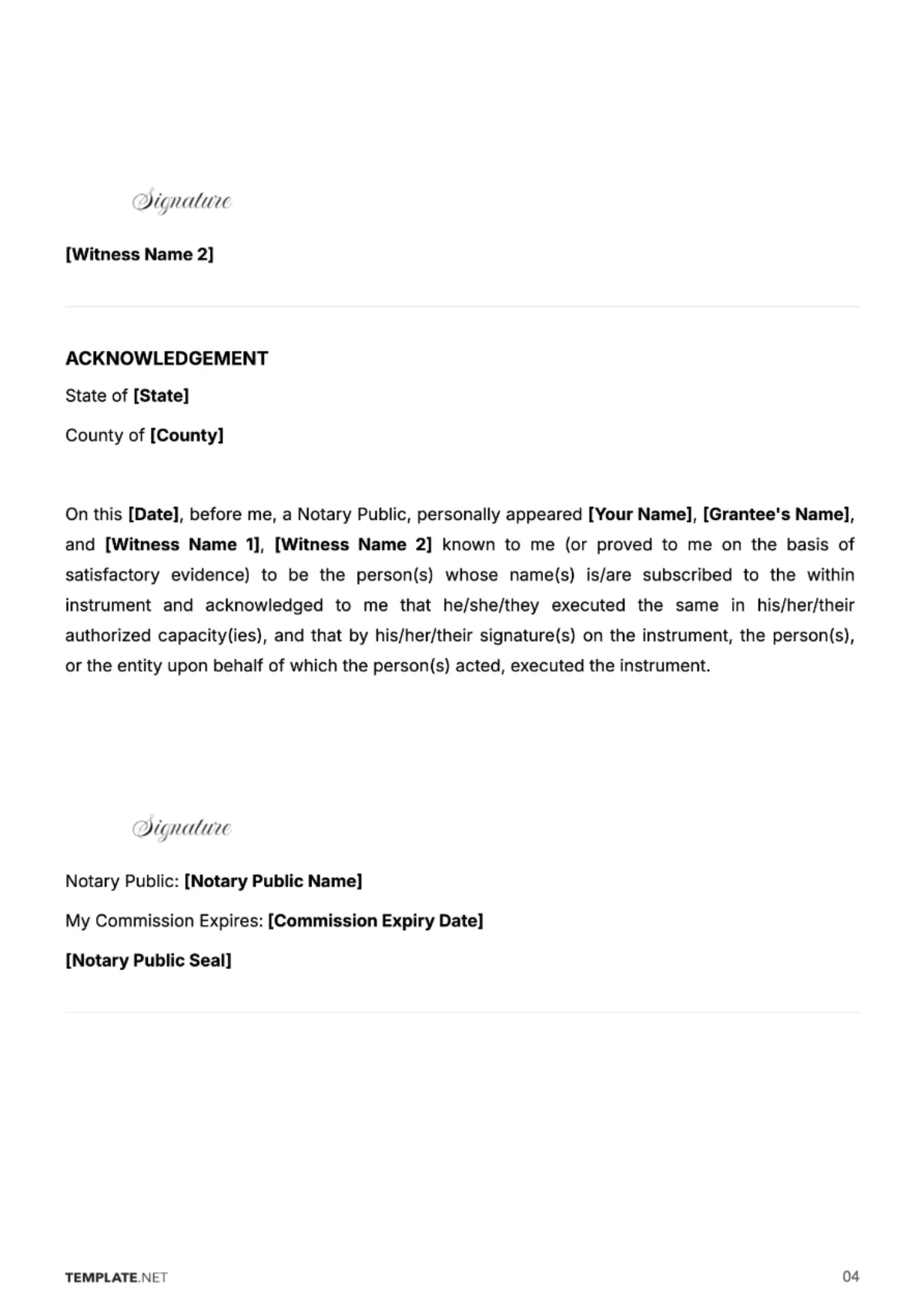 Free Quit Claim Deed Template to Edit Online