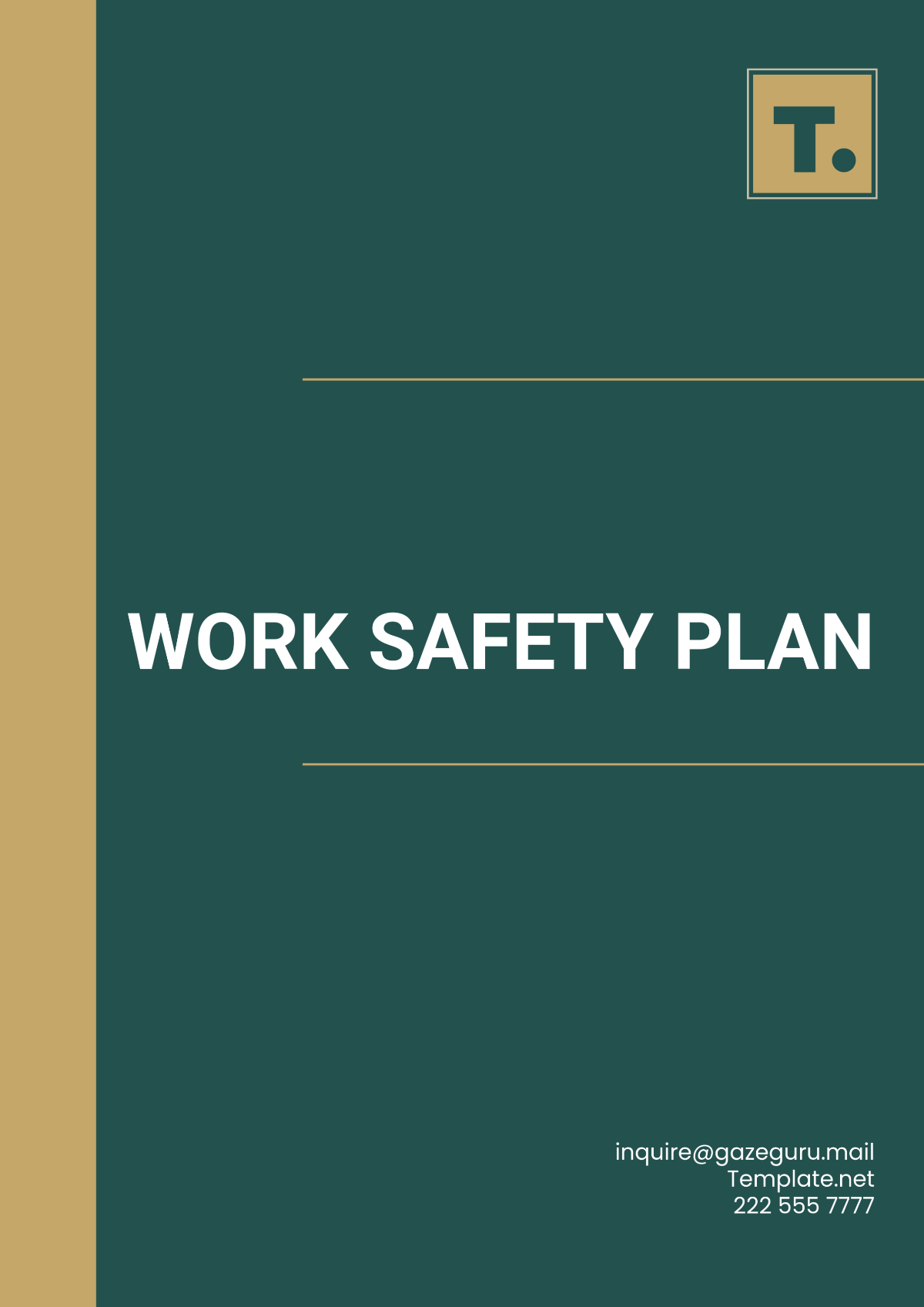 Work Safety Plan Template - Edit Online & Download