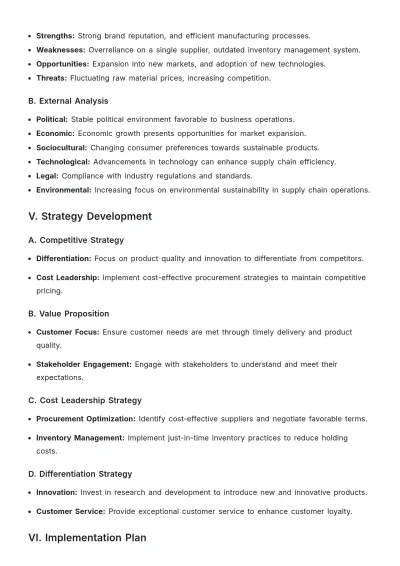 Free Supply Chain Strategic Plan Template to Edit Online