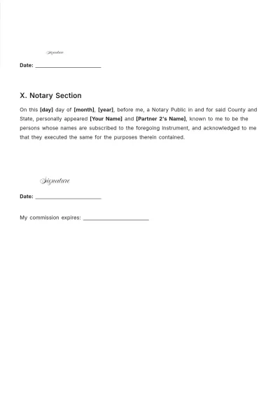 Free Partnership Agreement Deed Template to Edit Online