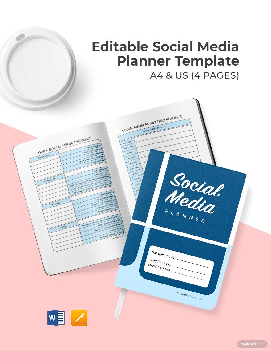 Editable Social Media Planner Template